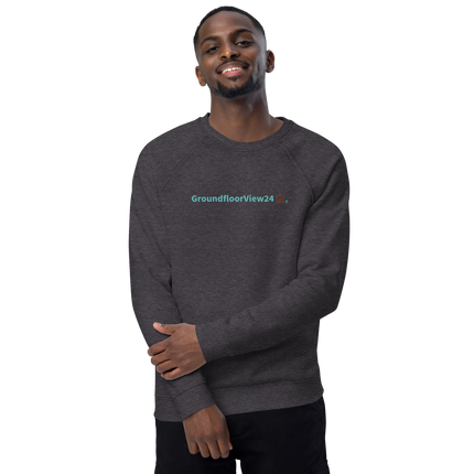 Unisex organic raglan sweatshirt Groundfloorview24 with House