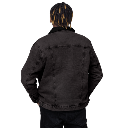 Unisex denim sherpa jacket with Groundfloor24 Logo