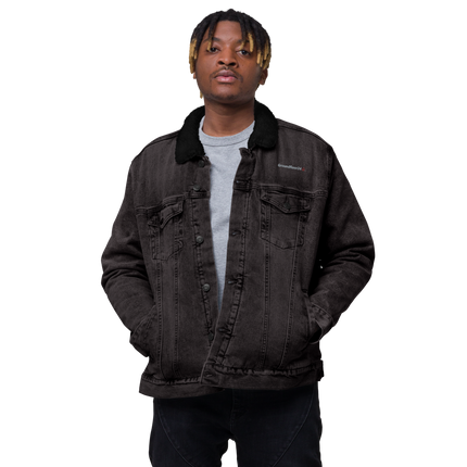 Unisex denim sherpa jacket with Groundfloor24 Logo