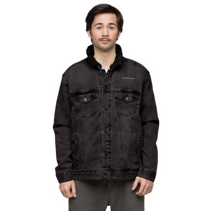 Unisex denim sherpa jacket with Real Estate Partner24 Logo