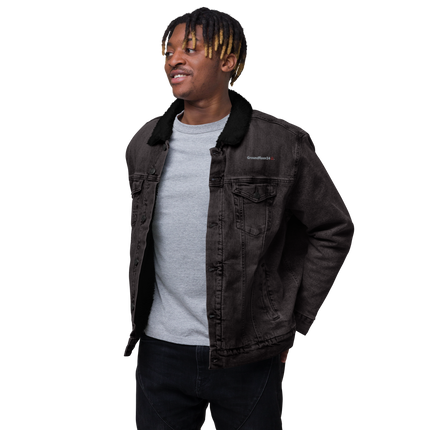 Unisex denim sherpa jacket with Groundfloor24 Logo
