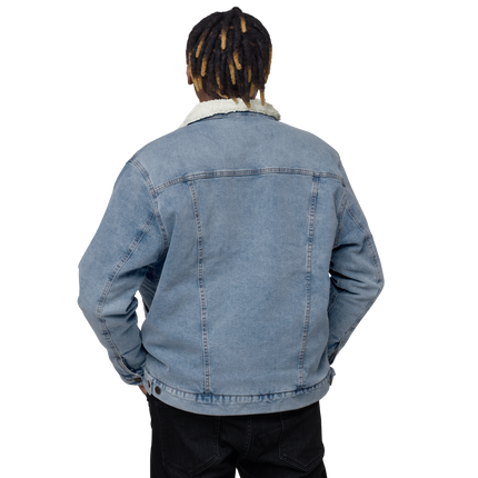 Unisex denim sherpa jacket with Groundfloor24 Logo