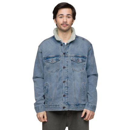 Unisex denim sherpa jacket with Real Estate Partner24 Logo