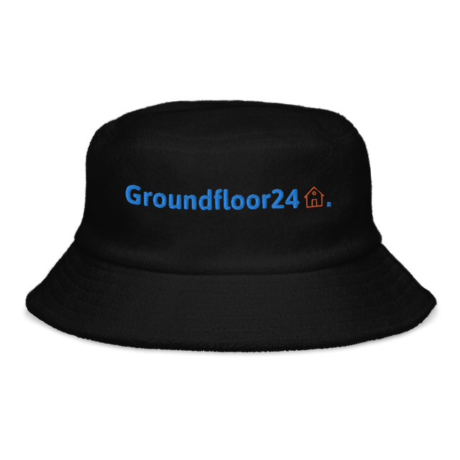 Unstructured terry cloth bucket hat Groundfloor24 with Logo.