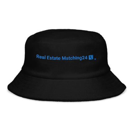 Unstructured terry cloth bucket hat Real Estate Matching24 with Logo