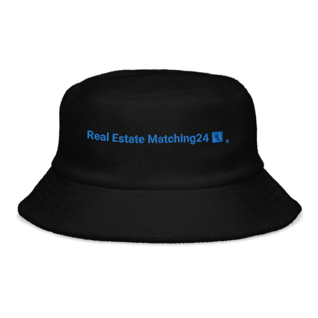 Unstructured terry cloth bucket hat Real Estate Matching24 with Logo