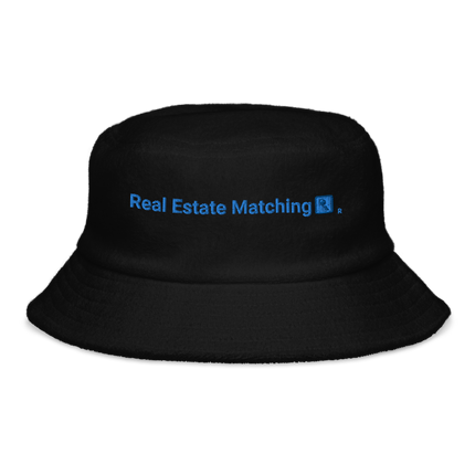 Unstructured terry cloth bucket hat Real Estate Matching with Logo.
