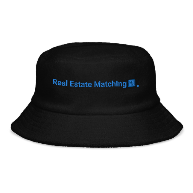 Unstructured terry cloth bucket hat Real Estate Matching with Logo.