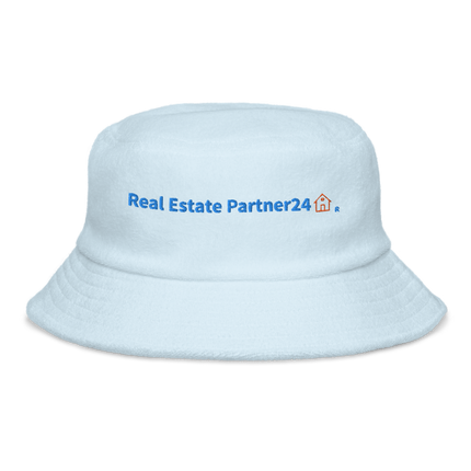 Unstructured terry cloth bucket hat Real Estate Partner24 with Logo.