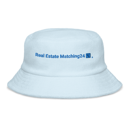Unstructured terry cloth bucket hat Real Estate Matching24 with Logo