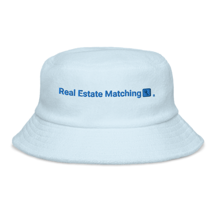 Unstructured terry cloth bucket hat Real Estate Matching with Logo.