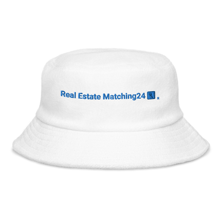 Unstructured terry cloth bucket hat Real Estate Matching24 with Logo