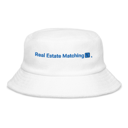 Unstructured terry cloth bucket hat Real Estate Matching with Logo.