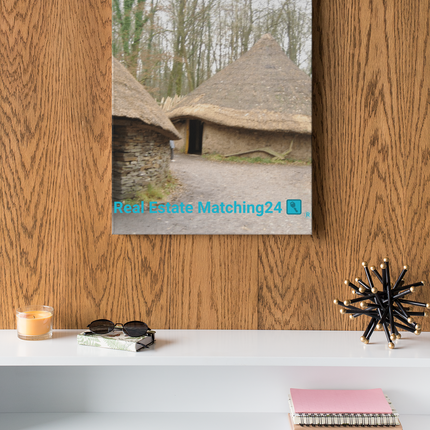 Village Charm Framed photo paper poster with realestatematching24 with key Logo