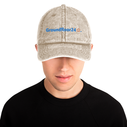 Malta Vintage Cap Groundfloor24 with 3 Logos.