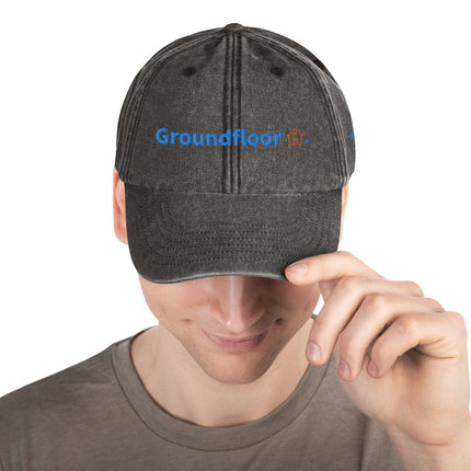 Netherlands Vintage Dad Hat Groundfloor with 3 Logos.