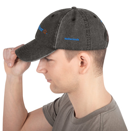 Netherlands Vintage Dad Hat Groundfloor with 3 Logos.