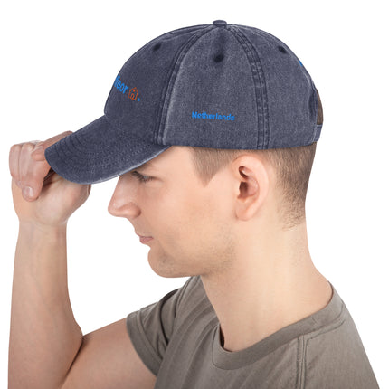 Netherlands Vintage Dad Hat Groundfloor with 3 Logos.