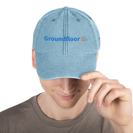 Netherlands Vintage Dad Hat Groundfloor with 3 Logos.