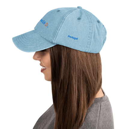 Portugal Vintage Hat Groundfloor24 with 3 Logos.