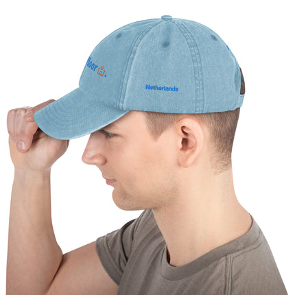 Netherlands Vintage Dad Hat Groundfloor with 3 Logos.