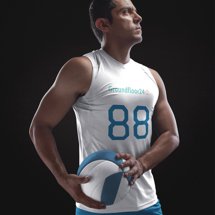 Recycled unisex sports jersey with Groundfloor24 Logo