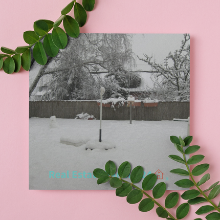 Winter Wonderland Photo paper poster with realestatepartner24 with house Logo