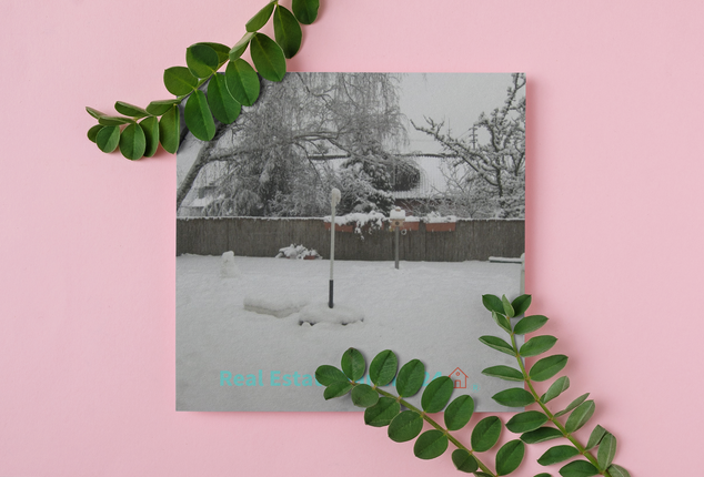 Winter Wonderland Photo paper poster with realestatepartner24 with house Logo