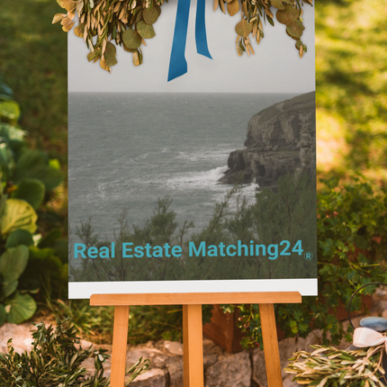 Seaside Serenity Thin canvas with realestatematching24 without key Logo