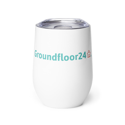Wine tumbler with Groundfloor24 Logo