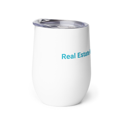Wine tumbler with Real Estate Matching24 Logo
