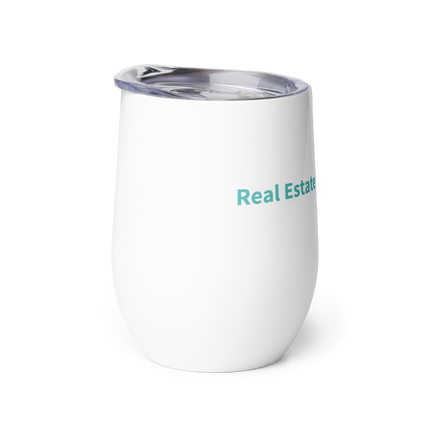 Wine tumbler with Real Estate Partner24 Logo