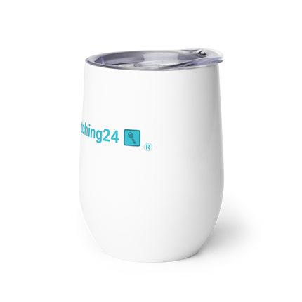 Wine tumbler with Real Estate Matching24 Logo