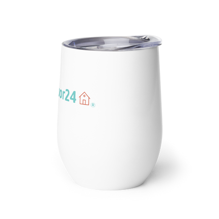 Wine tumbler with Groundfloor24 Logo