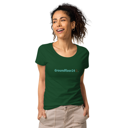Women’s basic organic t-shirt with Groundfloor24 Logo