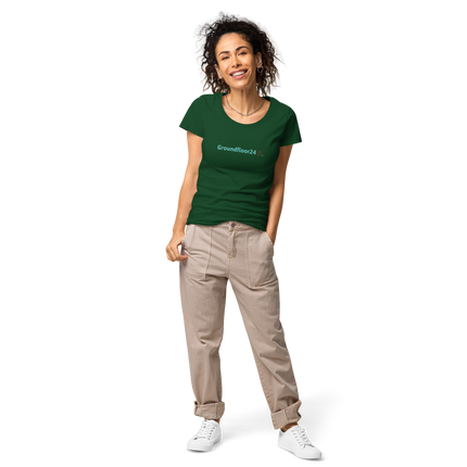 Women’s basic organic t-shirt with Groundfloor24 Logo