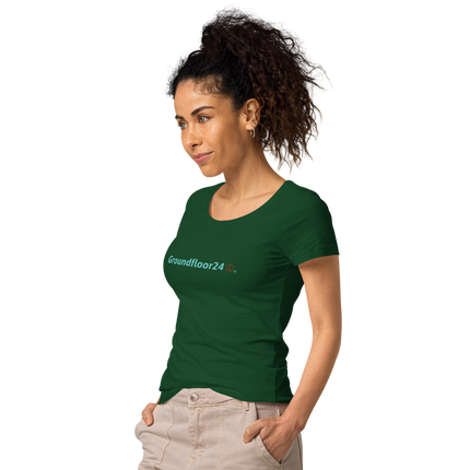 Women’s basic organic t-shirt with Groundfloor24 Logo