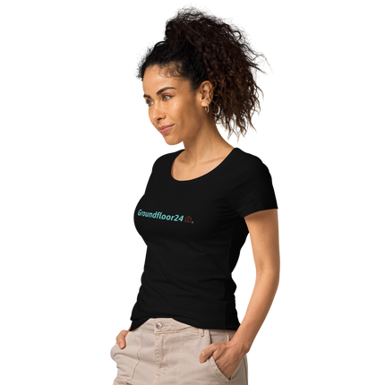 Women’s basic organic t-shirt with Groundfloor24 Logo