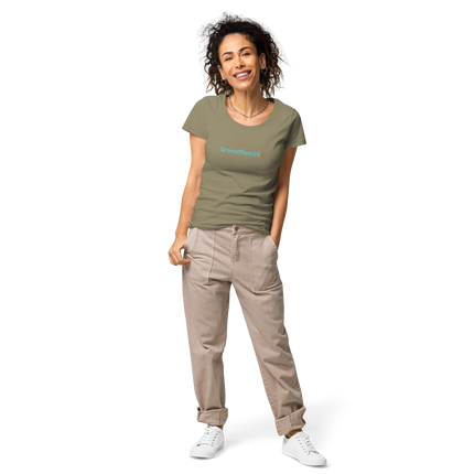 Women’s basic organic t-shirt with Groundfloor24 Logo