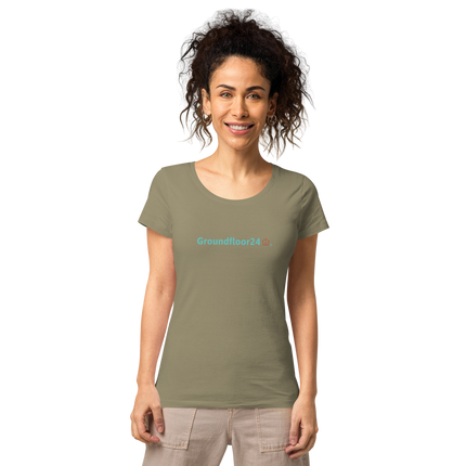 Women’s basic organic t-shirt with Groundfloor24 Logo