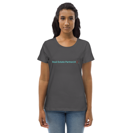 Women's fitted eco tee with Real Estate Partner24 Logo