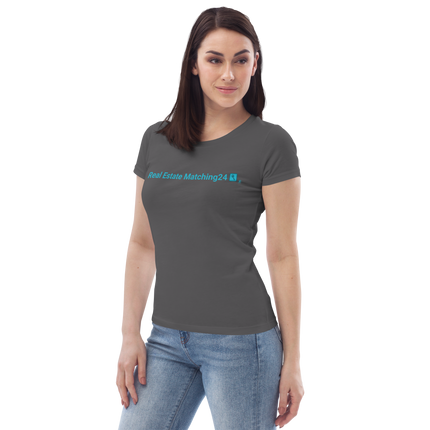 Women's fitted eco tee with Real Estate Matching24 Logo
