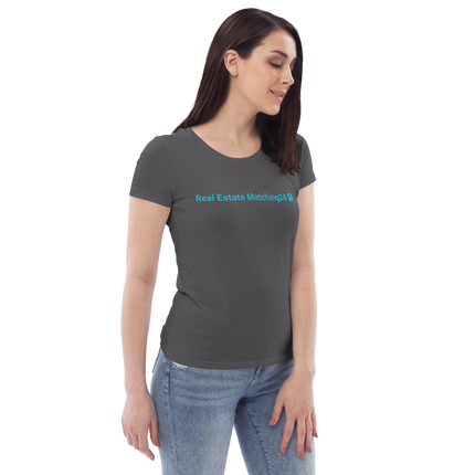 Women's fitted eco tee with Real Estate Matching24 Logo