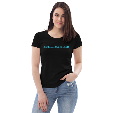 Women's fitted eco tee with Real Estate Matching24 Logo