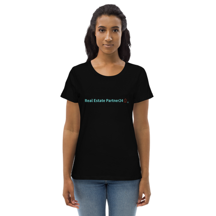 Women's fitted eco tee with Real Estate Partner24 Logo