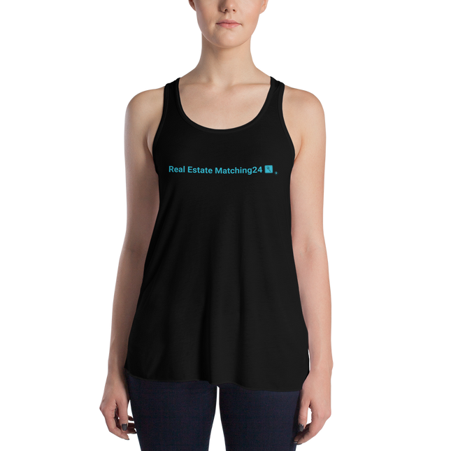 Women's Flowy Racerback Tank with Real Estate Matching24 Logo