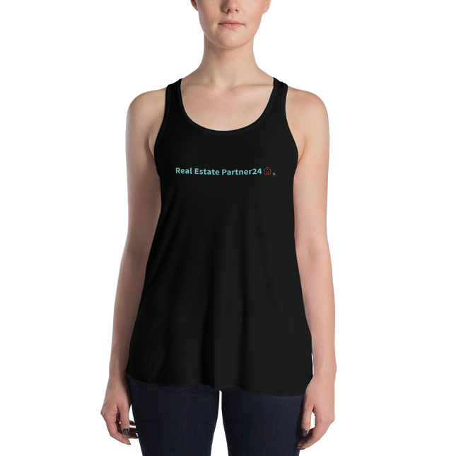 Women's Flowy Racerback Tank with Real Estate Partner24 Logo