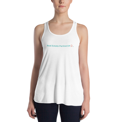 Women's Flowy Racerback Tank with Real Estate Partner24 Logo
