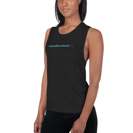 Ladies’ Muscle Tank Groundfloorview24 with House