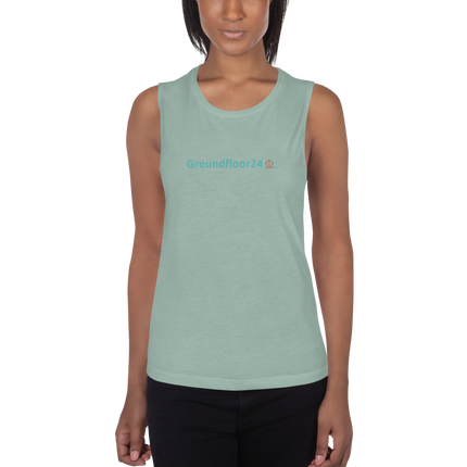 Ladies’ Muscle Tank with Groundfloor24 Logo